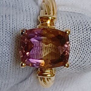 Ametrine Technibond HSN ring size 5 gold over silver like new